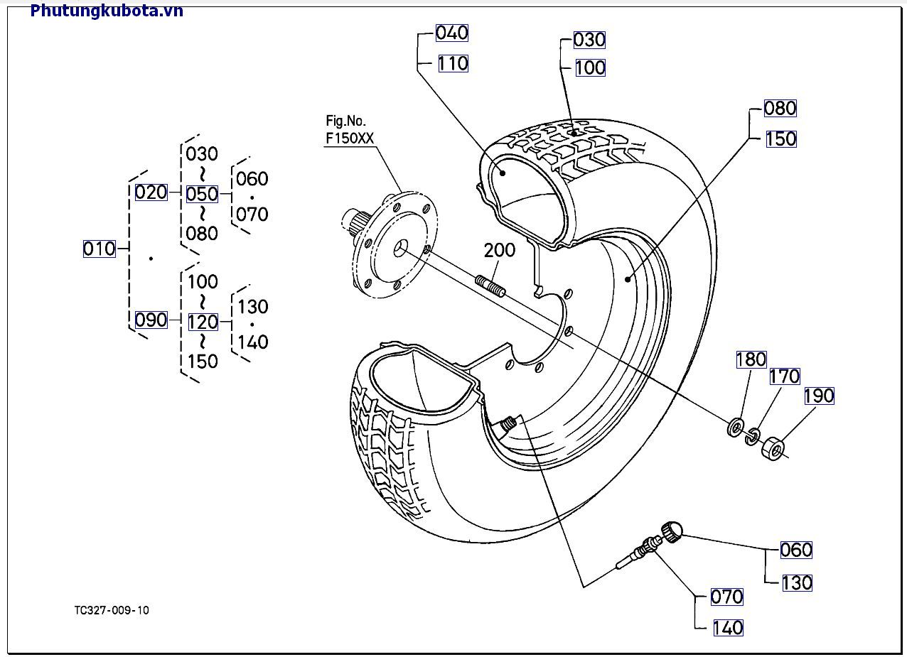 bánh xe trước 212-80-D15